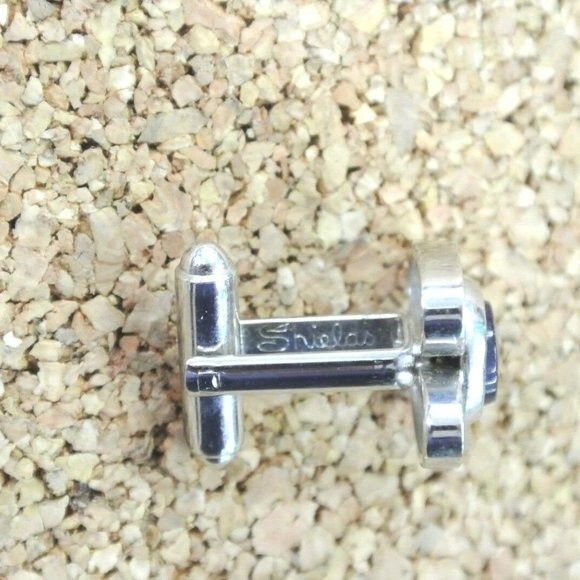 Shields Cufflinks & Tie Tack Purple Druzy 3pc Set - Picture 4 of 4